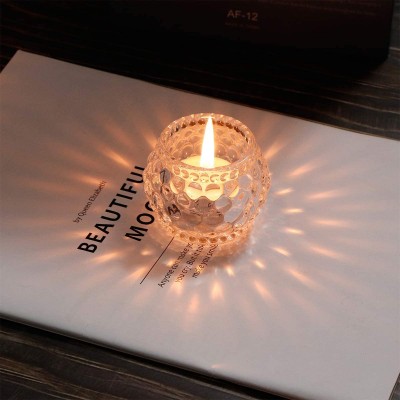 Glass Votive Tealight Candle Holders Glass Candle Jar Holder Home Decoration Party Centerpiece