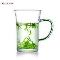 Household transparent color classic ultra clear pyrex glass coffee cup