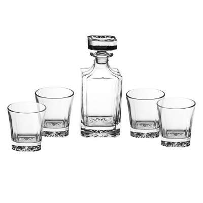 5pcs glass whisky set,wine bottle and cup set