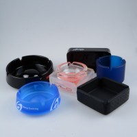 Round Christmas weddings decoration wholesale smoking accessories glass ashtray with personalized color and logo