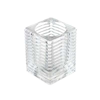 square shaped candlestick crystal,glass candlestick